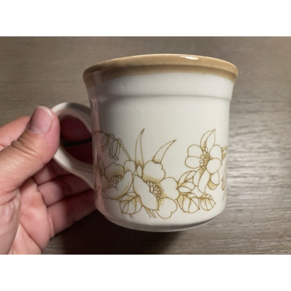 4 Small Beige Coffee,Tea Mug with Handle Floral Pattern Biltons Made In England